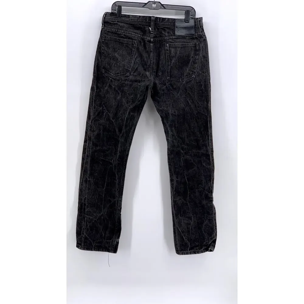 THE UNBRANDED BRAND Men's Black UB204 14.5oz Selvedge Tapered Jeans SZ 34